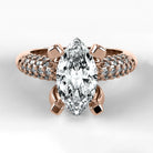 Anillo de Compromiso Lumière - Marquesa en oro rosa - vista 1