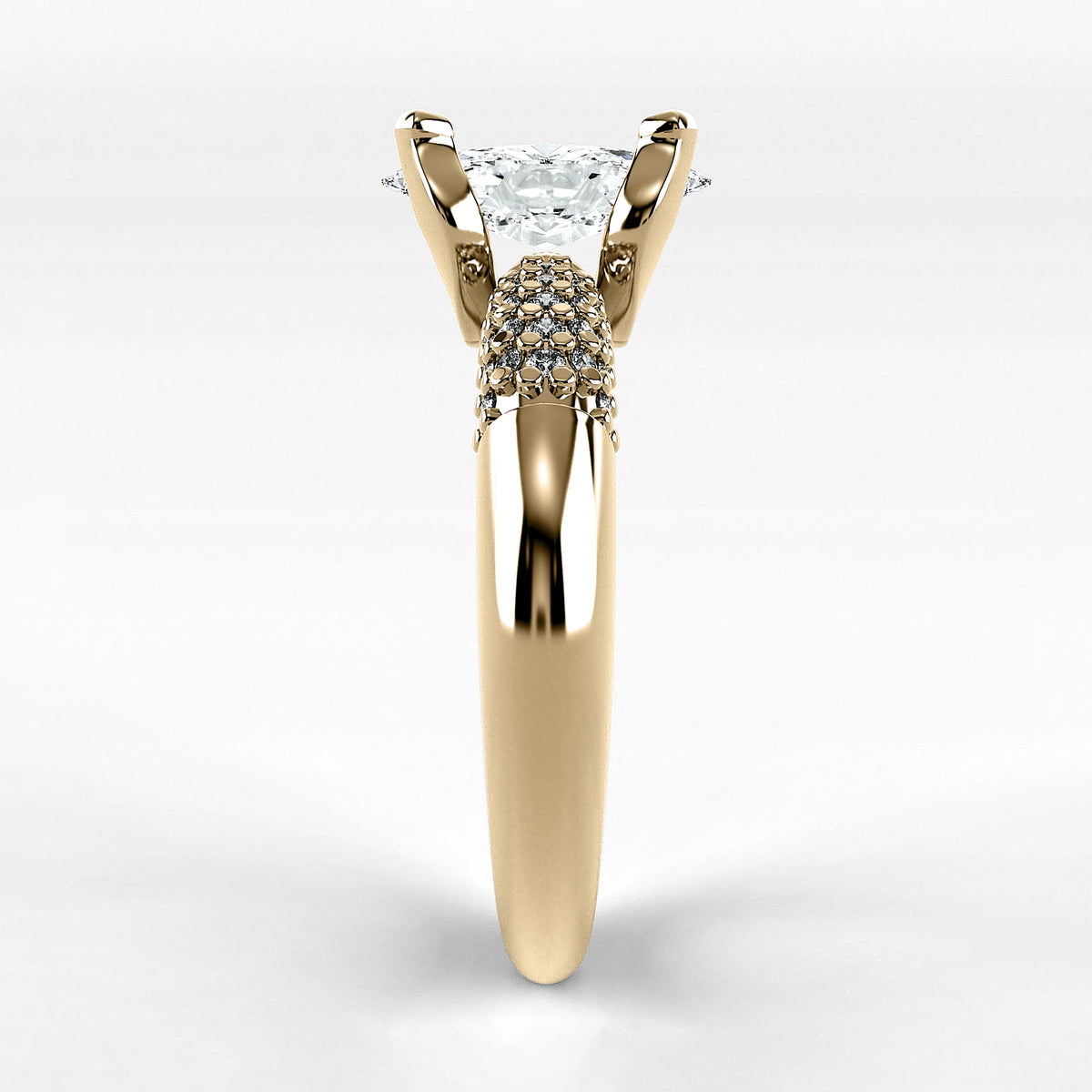 Anillo de Compromiso Lumière - Marquesa en oro amarillo - vista 2