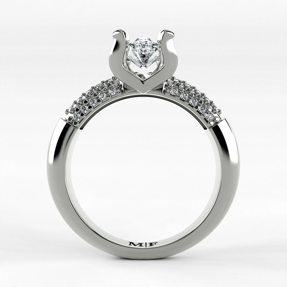 Anillo de Compromiso Lumière - Marquesa en oro blanco - vista 3