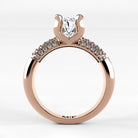 Anillo de Compromiso Lumière - Oval en oro rosa - vista 3