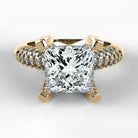 Anillo de Compromiso Lumière - Princess en oro amarillo - vista 1