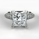 Anillo de Compromiso Lumière - Princess en oro blanco - vista 1