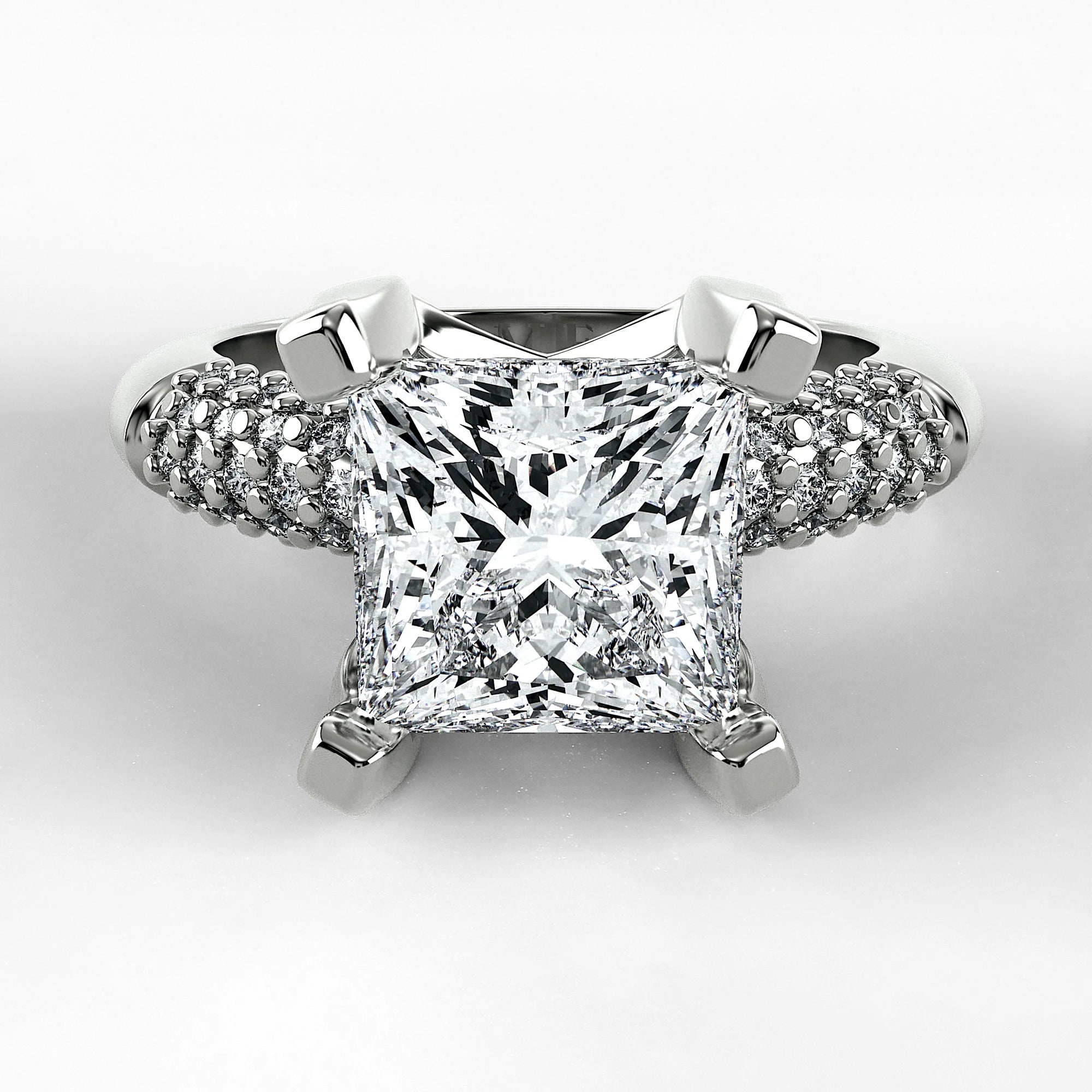 Anillo de Compromiso Lumière - Princess en oro blanco - vista 1