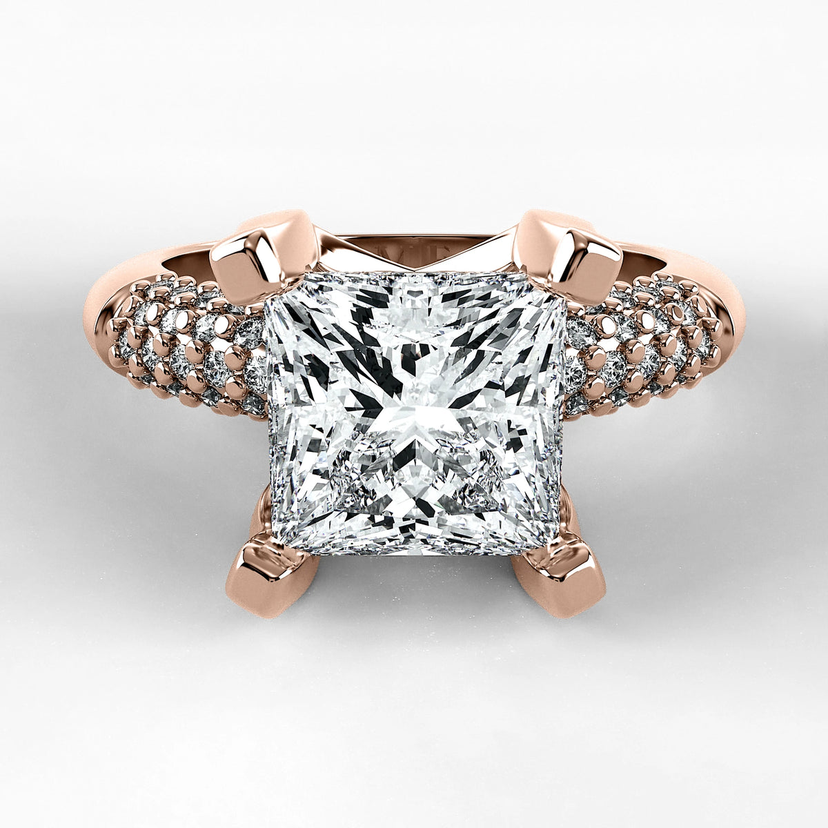 Anillo de Compromiso Lumière - Princess en oro rosa - vista 1