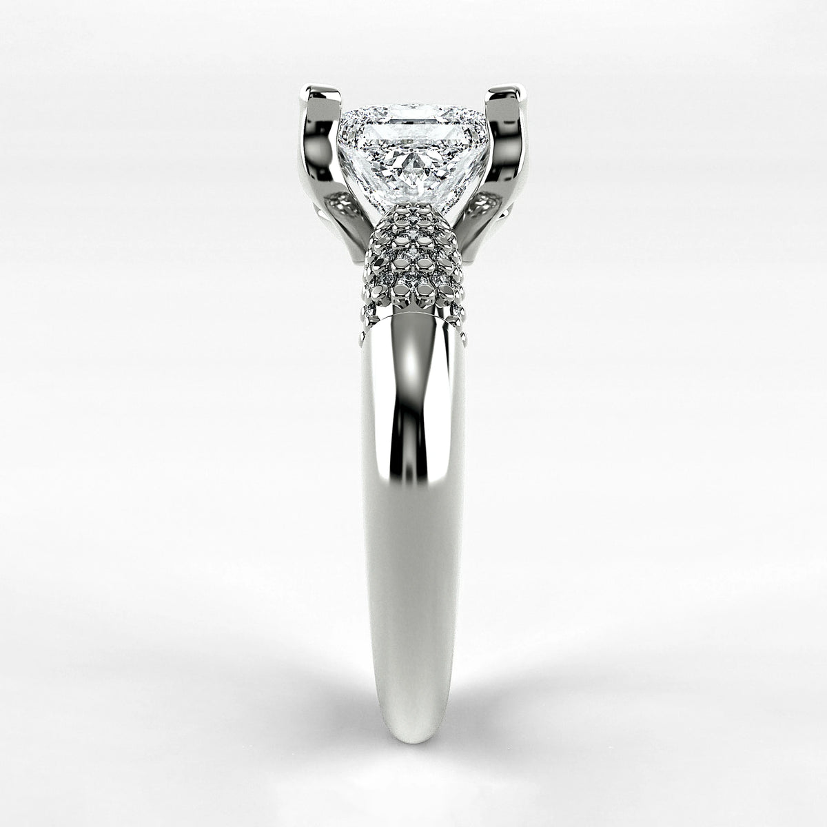 Anillo de Compromiso Lumière - Princess en oro blanco - vista 2
