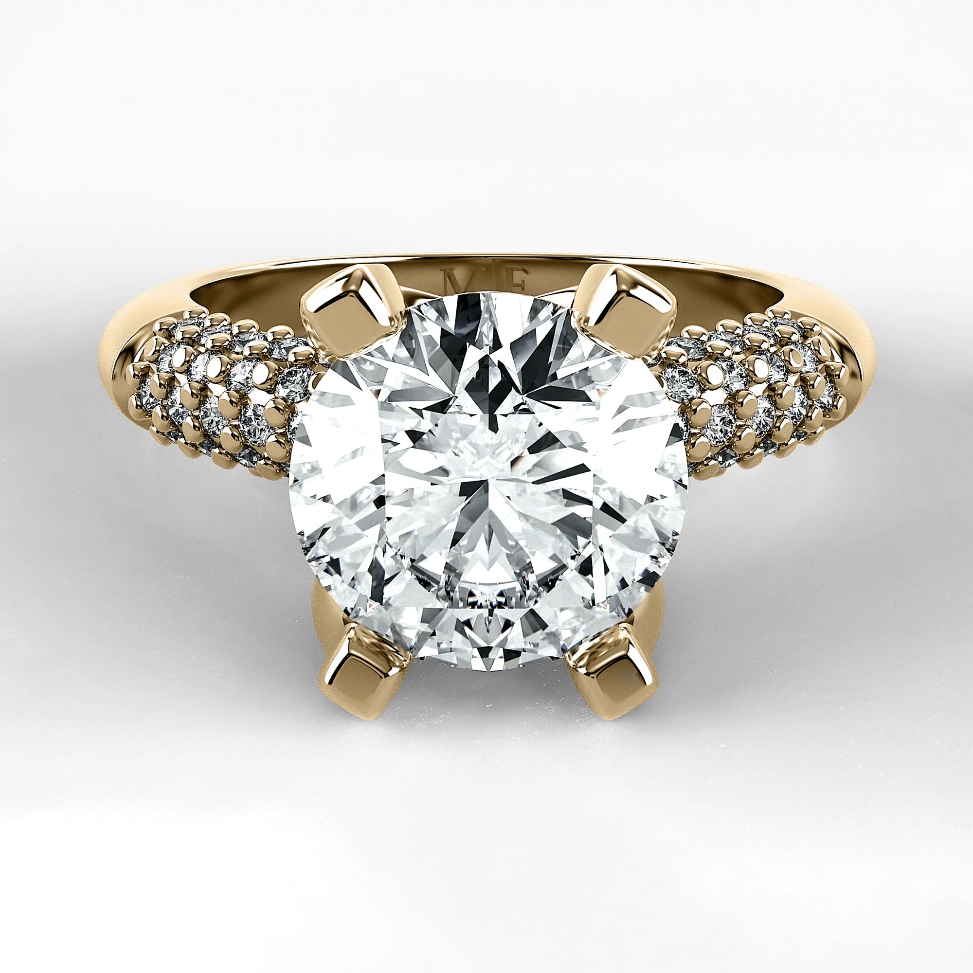 Anillo de Compromiso Lumière - Redondo en oro amarillo - vista 1