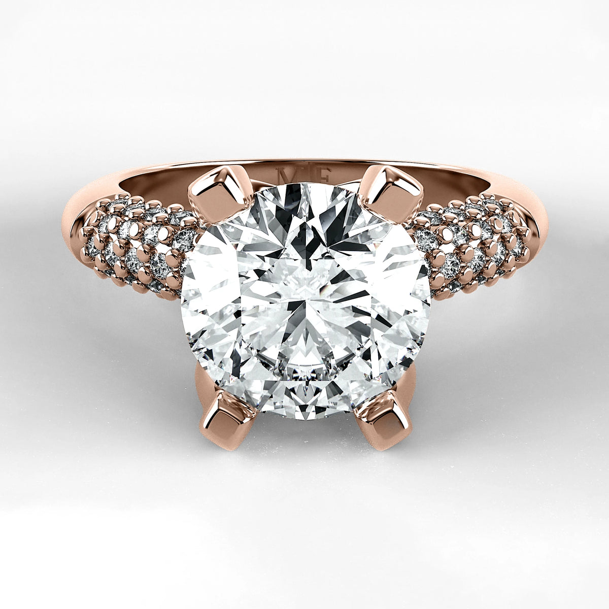 Anillo de Compromiso Lumière - Redondo en oro rosa - vista 1