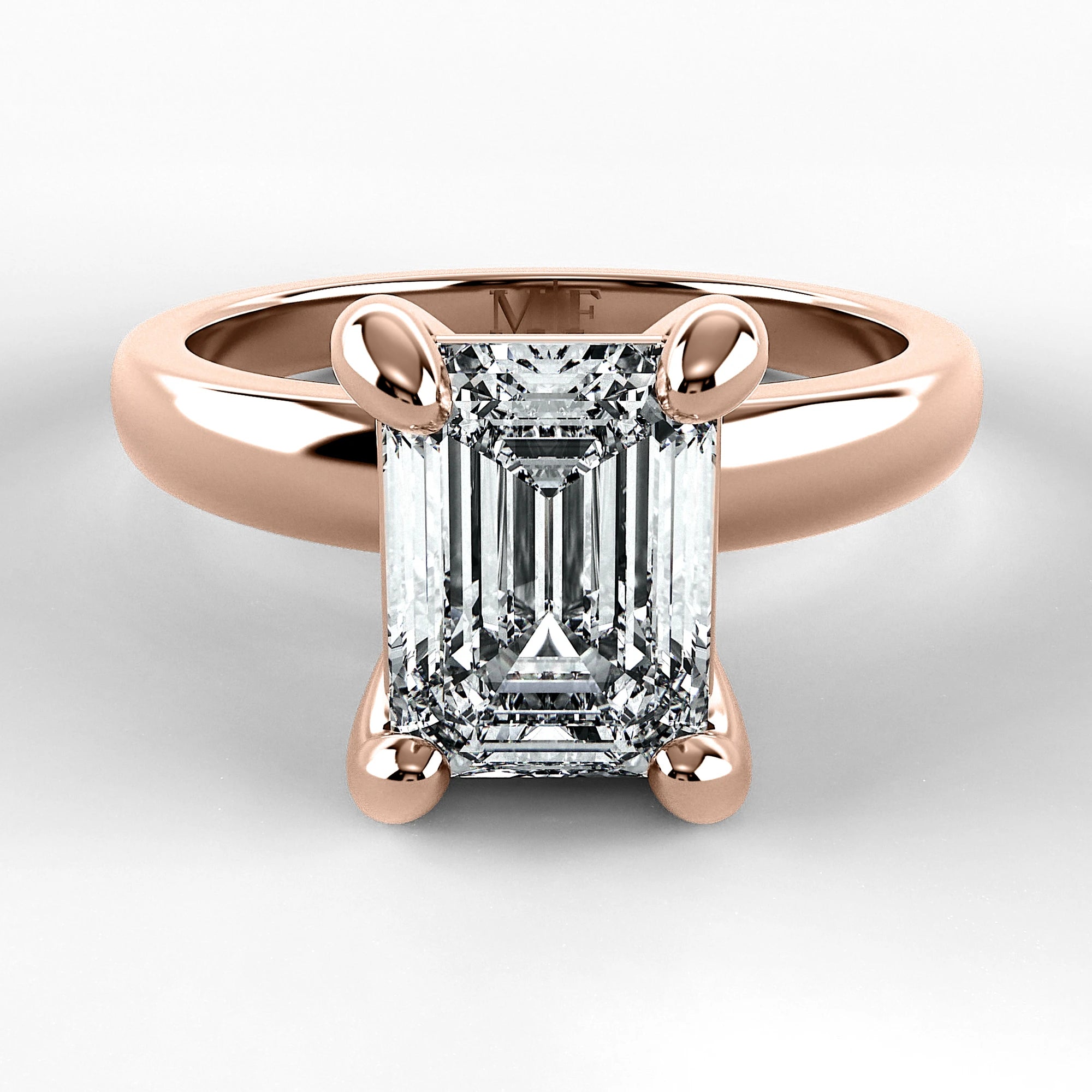 Anillo de Compromiso Verona - Esmeralda en oro rosa - vista 1