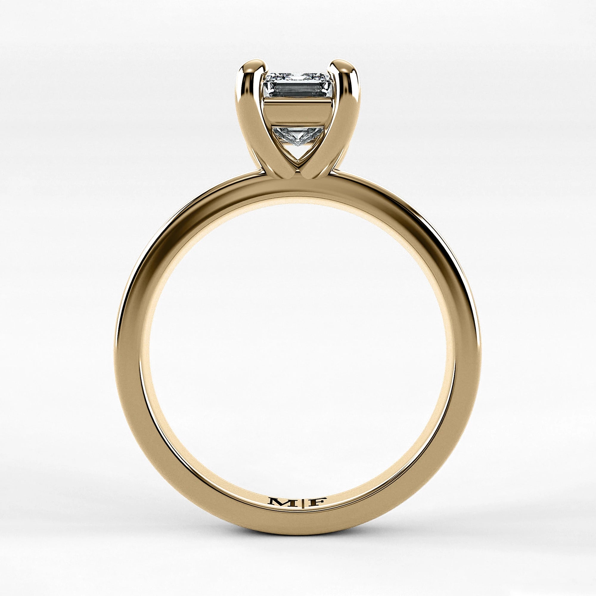 Anillo de Compromiso Verona - Esmeralda en oro amarillo - vista 3