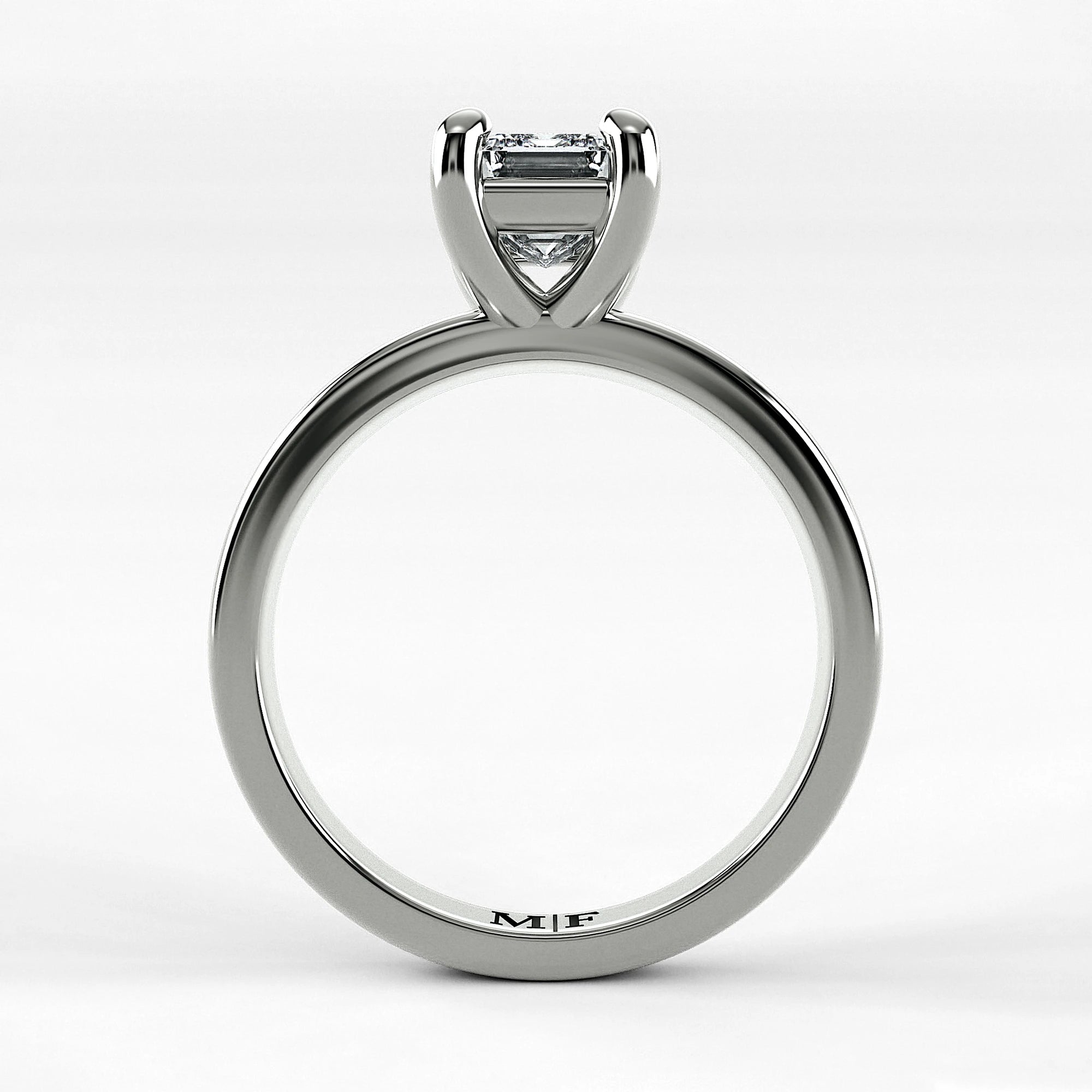 Anillo de Compromiso Verona - Esmeralda en oro blanco - vista 3