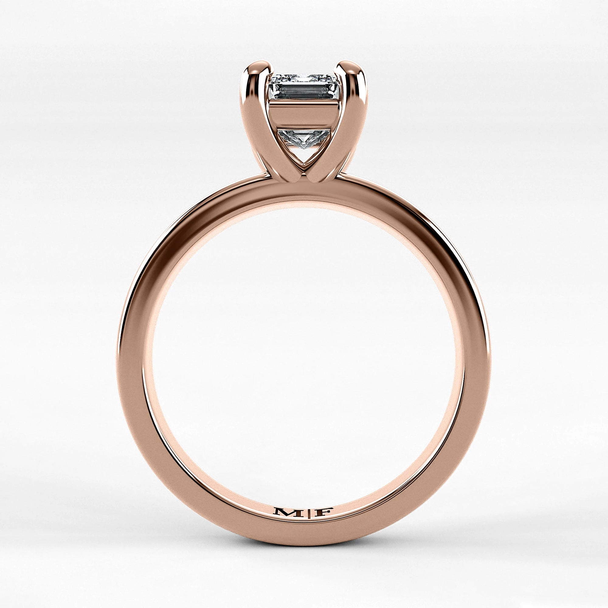 Anillo de Compromiso Verona - Esmeralda en oro rosa - vista 3