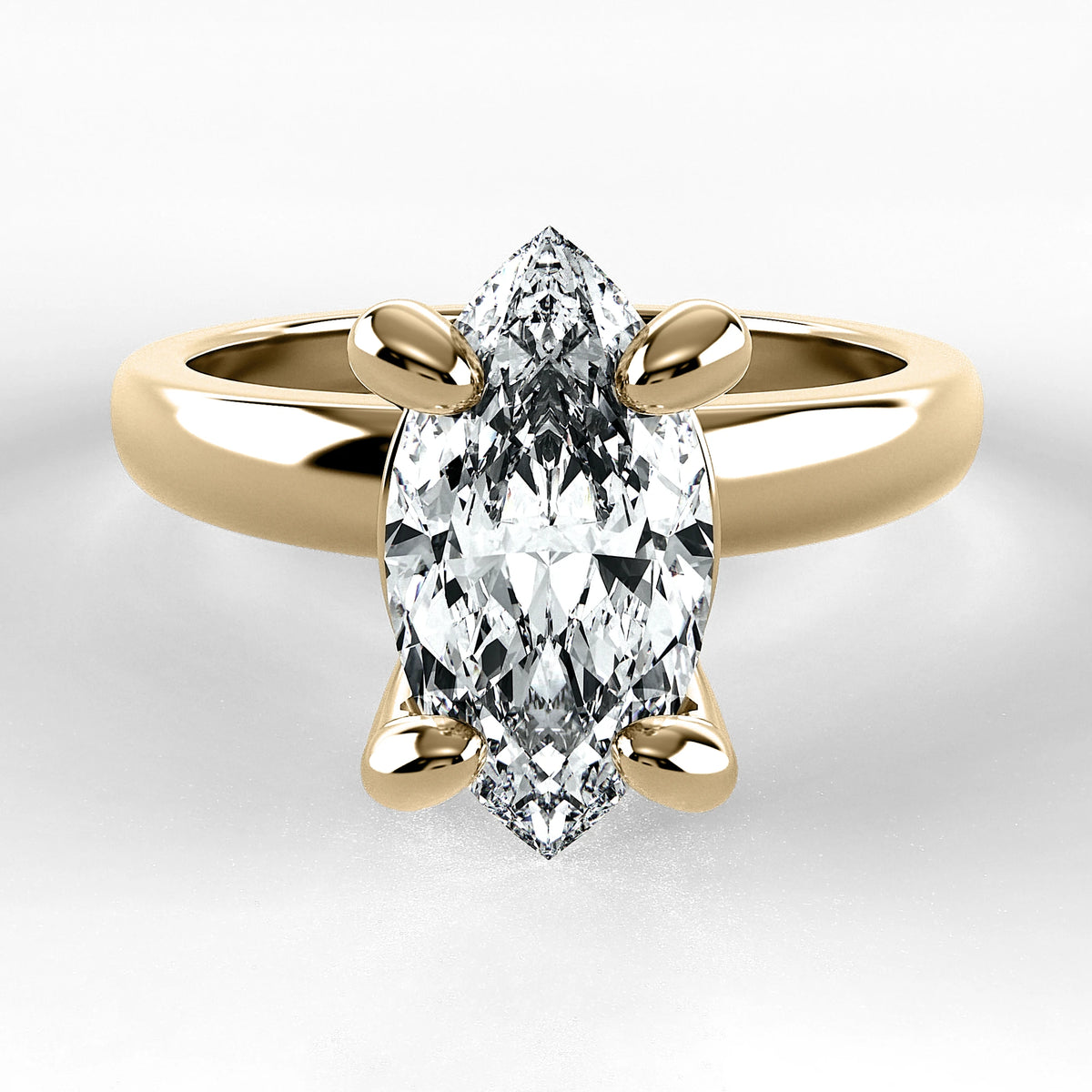 Anillo de Compromiso Verona - Marquesa en oro amarillo - vista 1