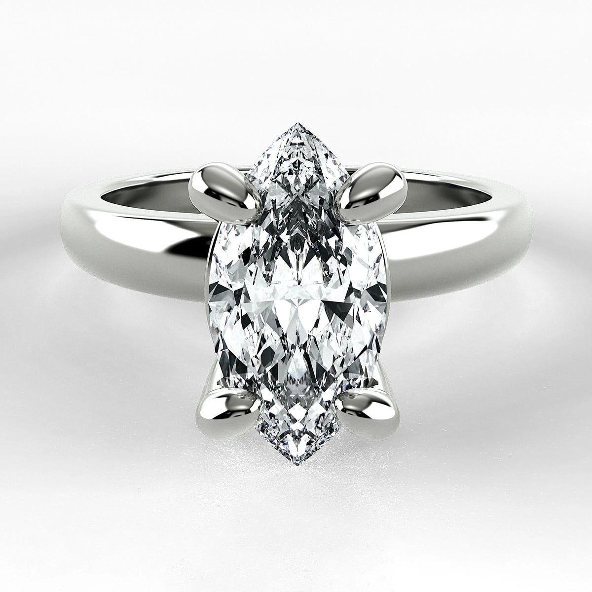 Anillo de Compromiso Verona - Marquesa en oro blanco - vista 1