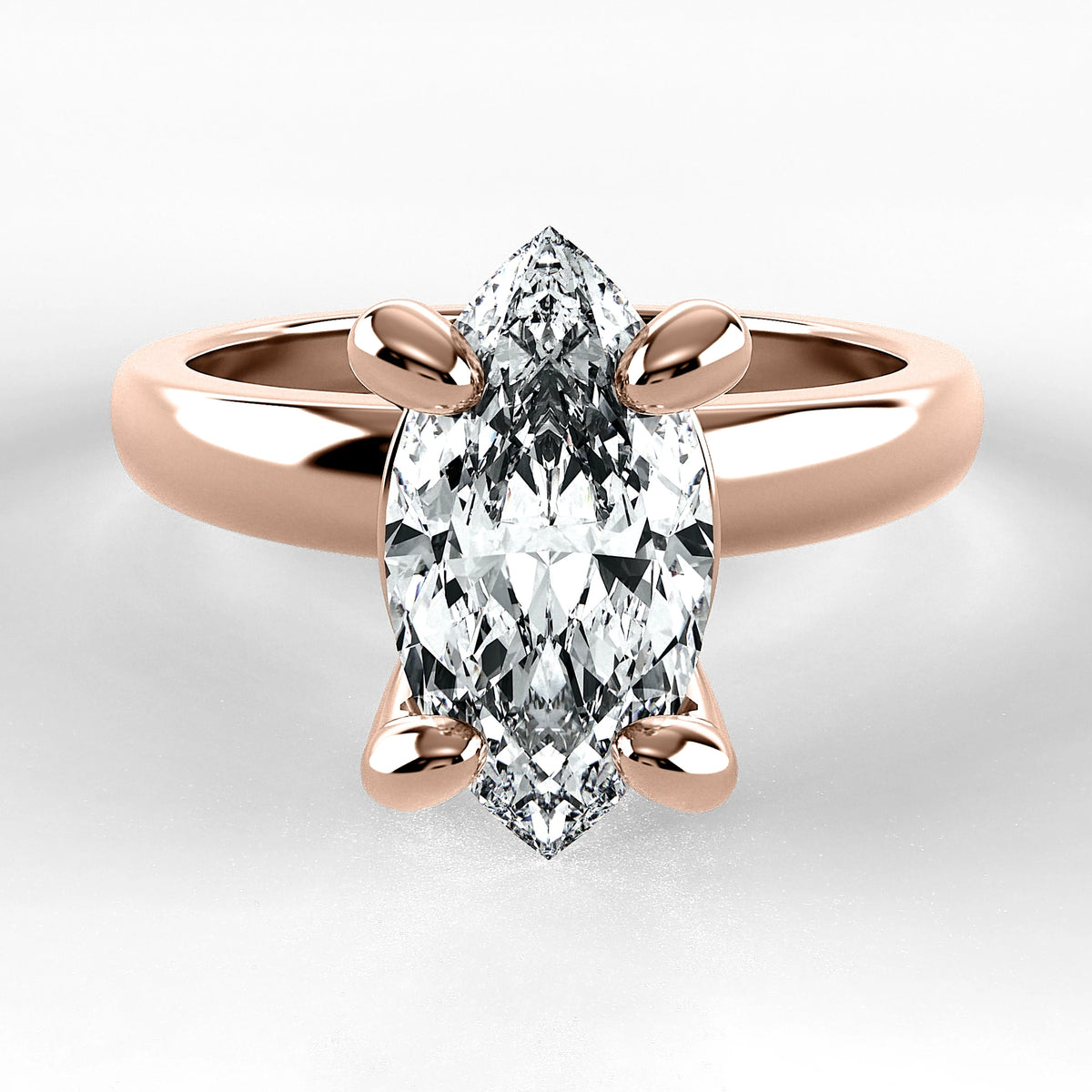 Anillo de Compromiso Verona - Marquesa en oro rosa - vista 1