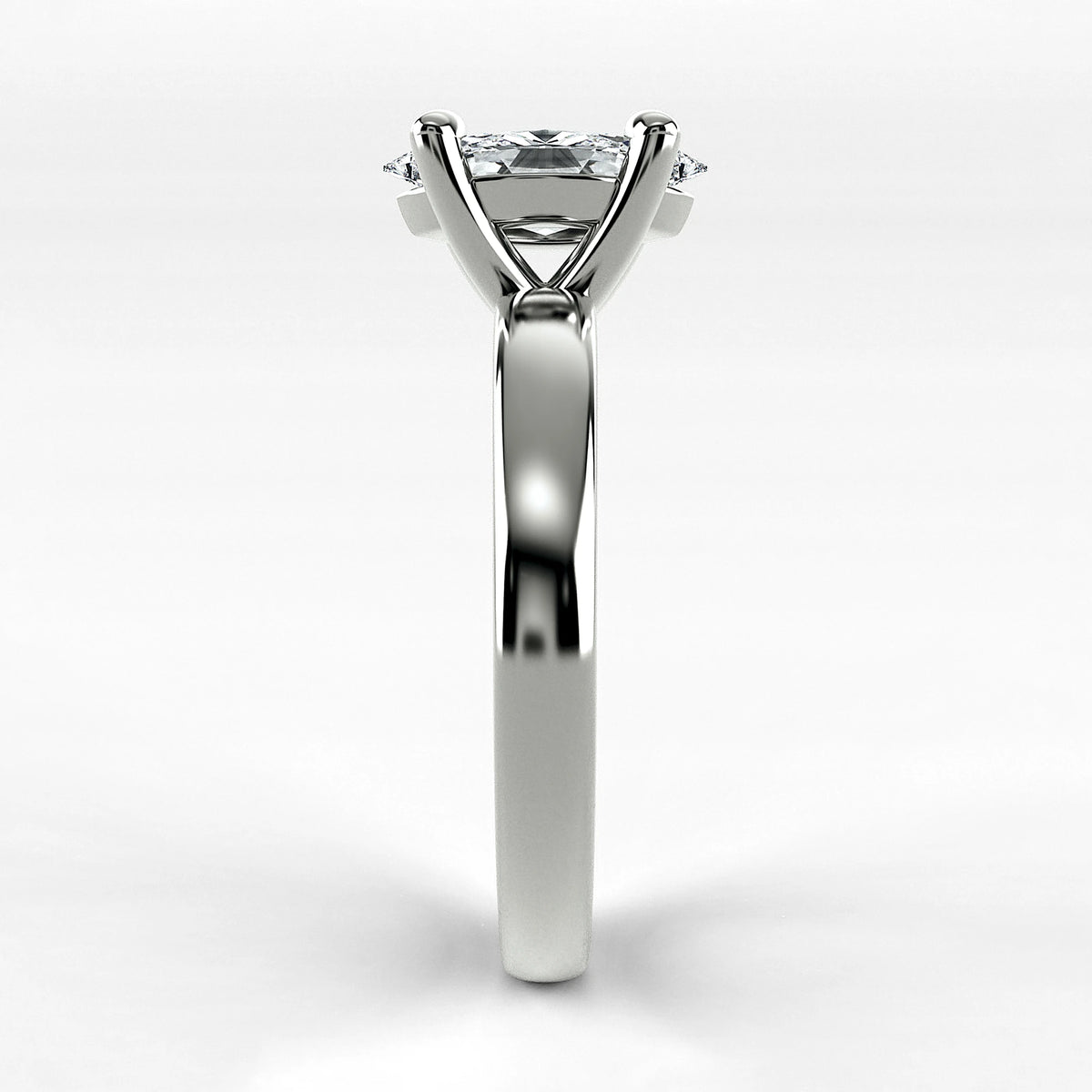 Anillo de Compromiso Verona - Marquesa en oro blanco - vista 2