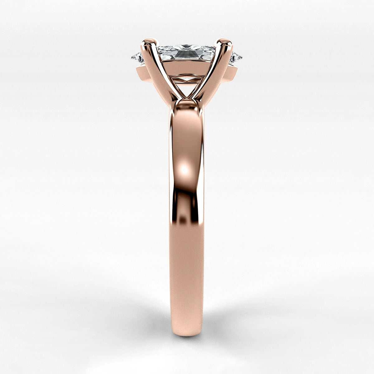 Anillo de Compromiso Verona - Marquesa en oro rosa - vista 2