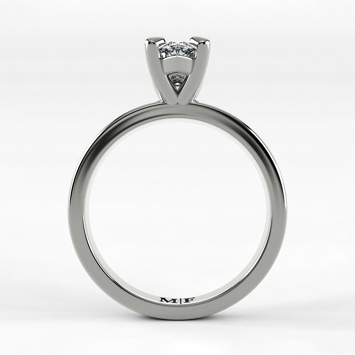 Anillo de Compromiso Verona - Marquesa en oro blanco - vista 3
