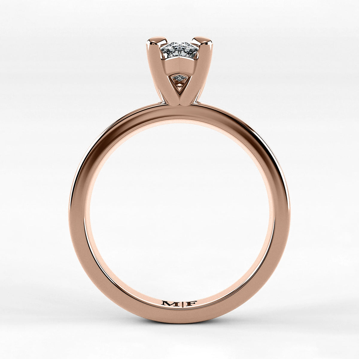 Anillo de Compromiso Verona - Marquesa en oro rosa - vista 3
