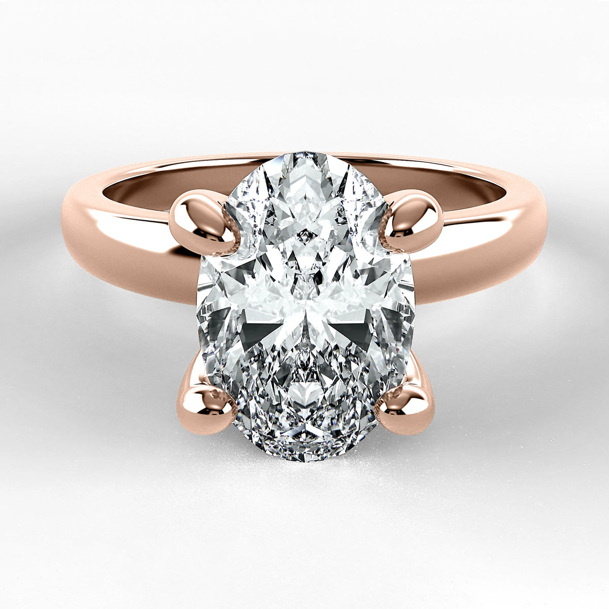 Anillo de Compromiso Verona - Oval en oro rosa - vista 1