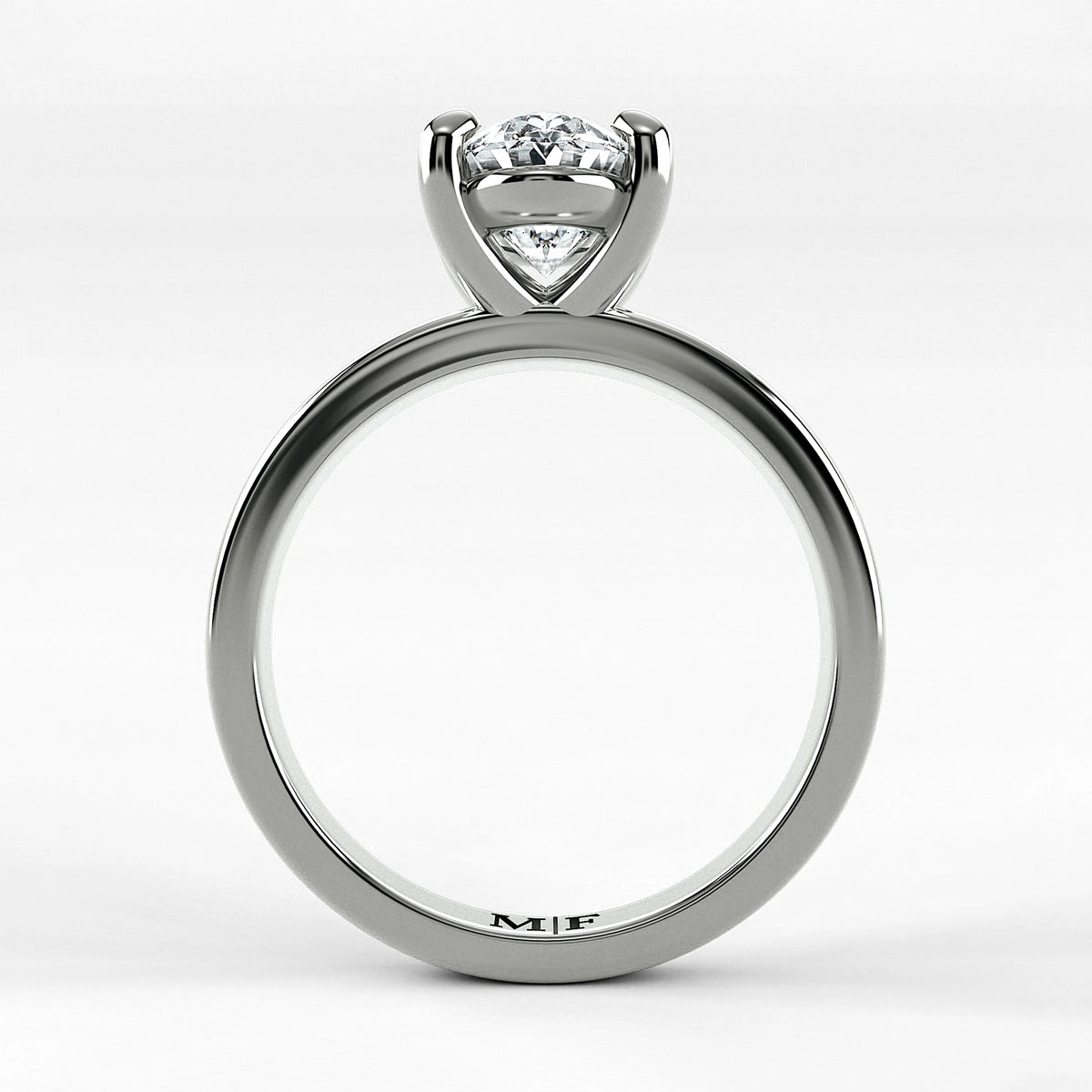 Anillo de Compromiso Verona - Oval en oro blanco - vista 3