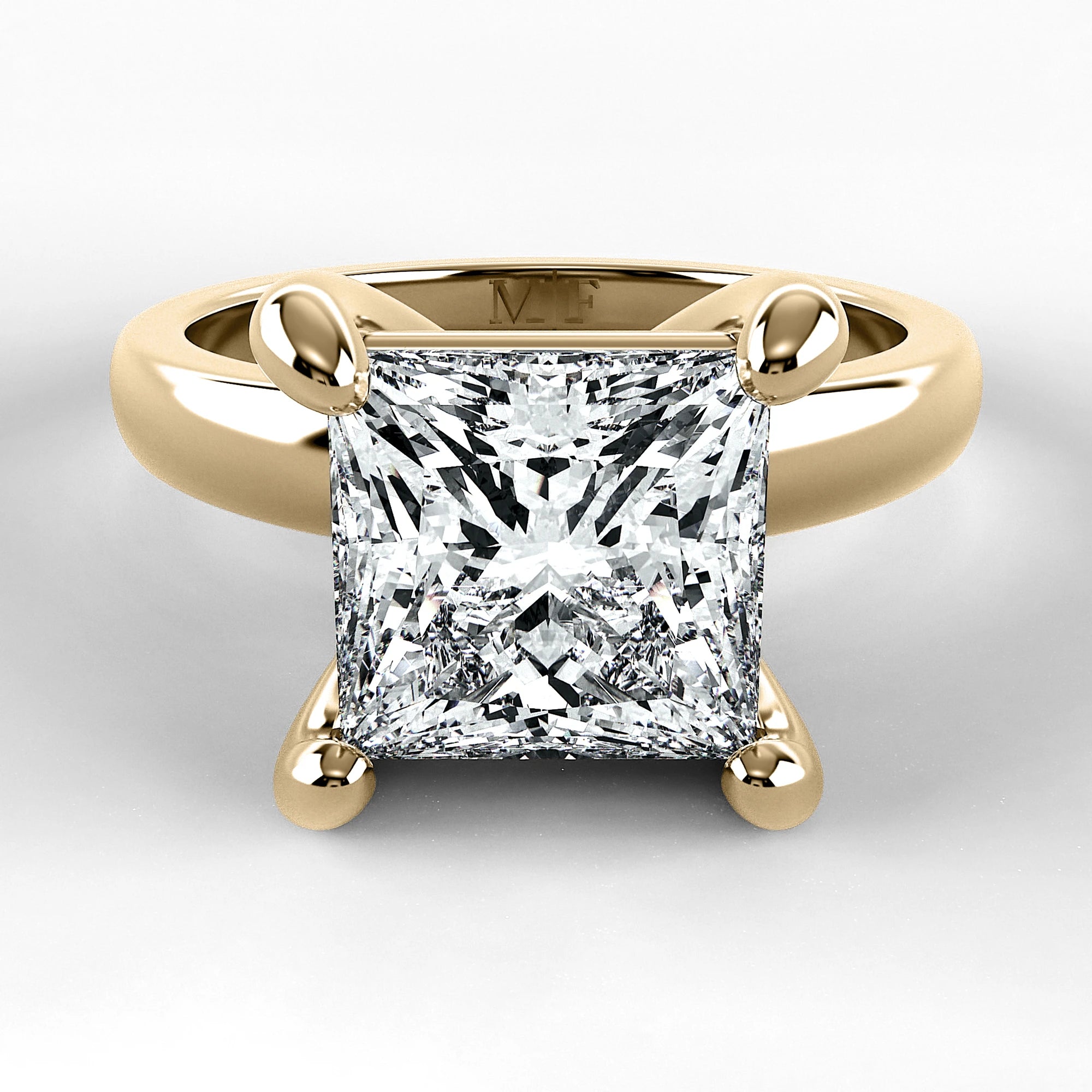 Anillo de Compromiso Verona - Princess en oro amarillo - vista 1