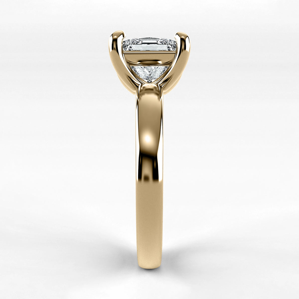 Anillo de Compromiso Verona - Princess en oro amarillo - vista 2
