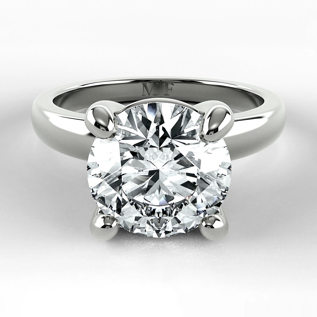 Anillo de Compromiso Verona - Redondo en oro blanco - vista 1