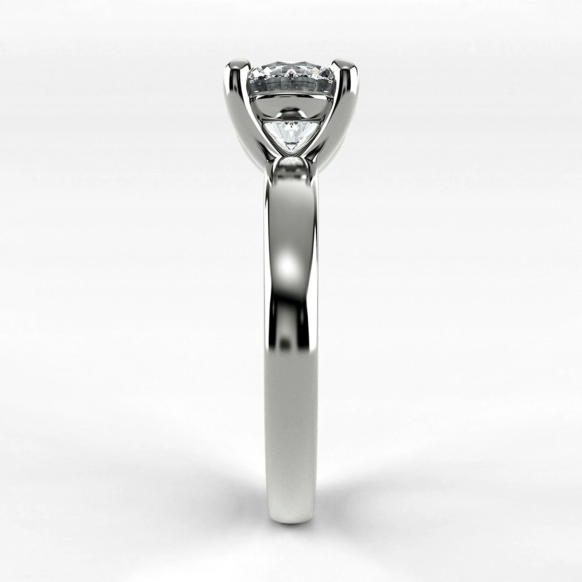 Anillo de Compromiso Verona - Redondo en oro blanco - vista 2