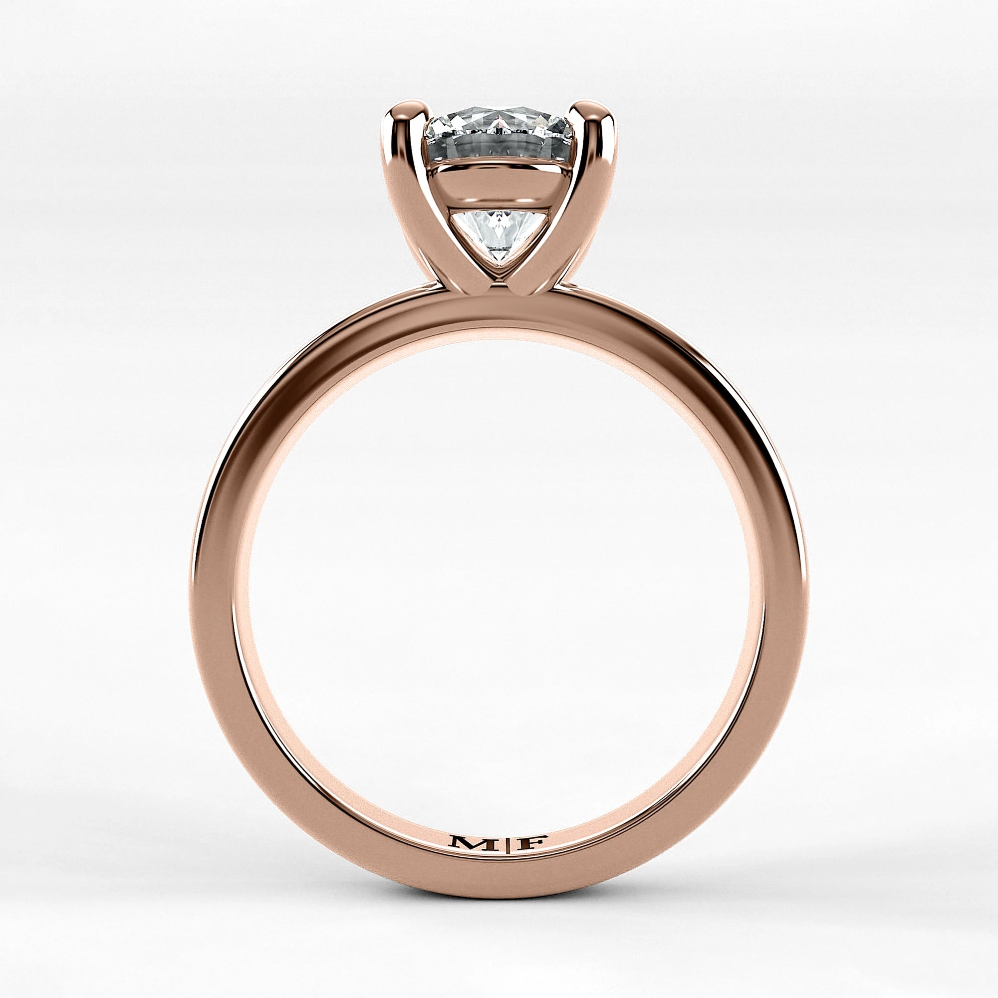 Anillo de Compromiso Verona - Redondo en oro rosa - vista 3