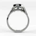 Anillo de Compromiso Giro - Esmeralda en oro blanco - vista 3