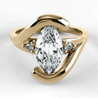 Anillo de Compromiso Giro - Marquesa en oro amarillo - vista 1
