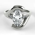 Anillo de Compromiso Giro - Marquesa en oro blanco - vista 1