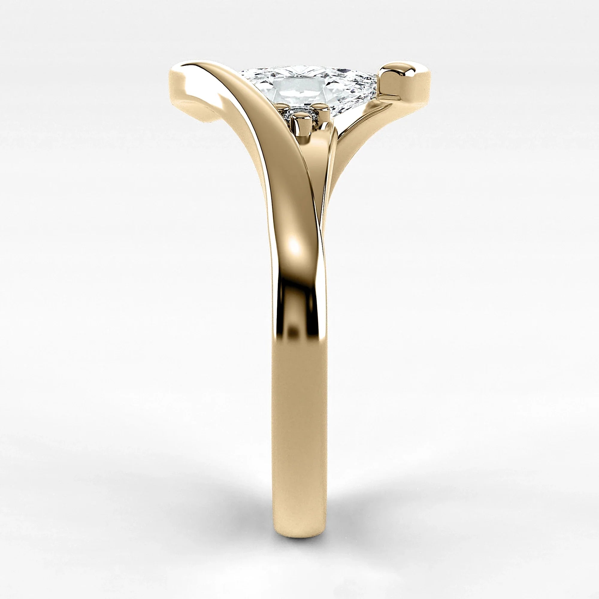 Anillo de Compromiso Giro - Marquesa en oro amarillo - vista 2