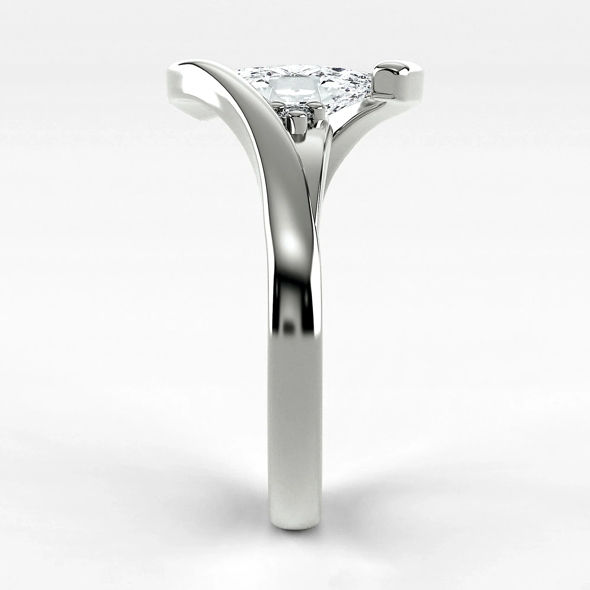 Anillo de Compromiso Giro - Marquesa en oro blanco - vista 2