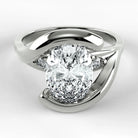 Anillo de Compromiso Giro - Oval en oro blanco - vista 1