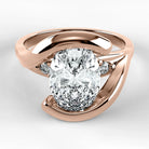 Anillo de Compromiso Giro - Oval en oro rosa - vista 1