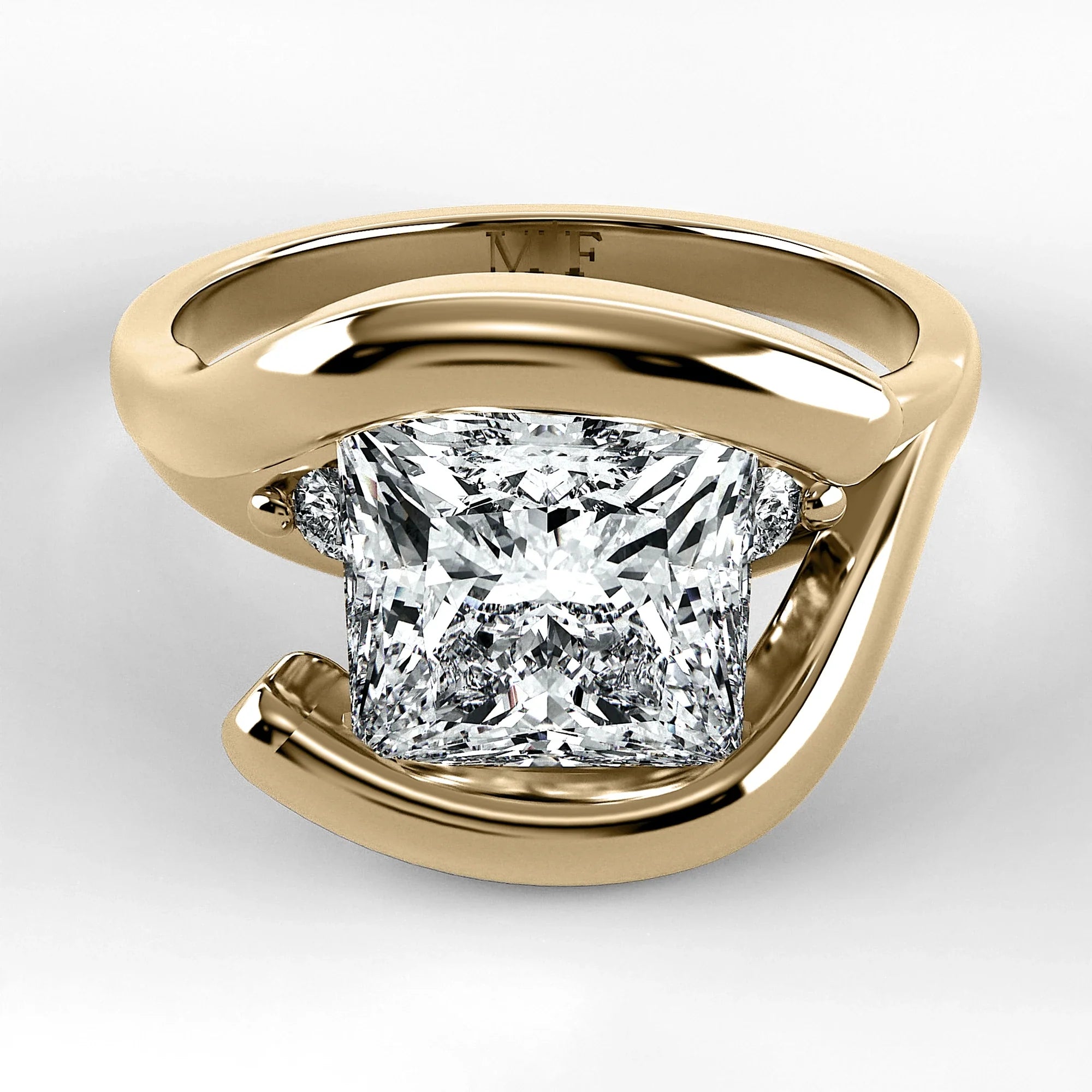Anillo de Compromiso Giro - Princess en oro amarillo - vista 1