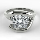 Anillo de Compromiso Giro - Princess en oro blanco - vista 1