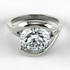Anillo de Compromiso Giro - Redondo en oro blanco - vista 1