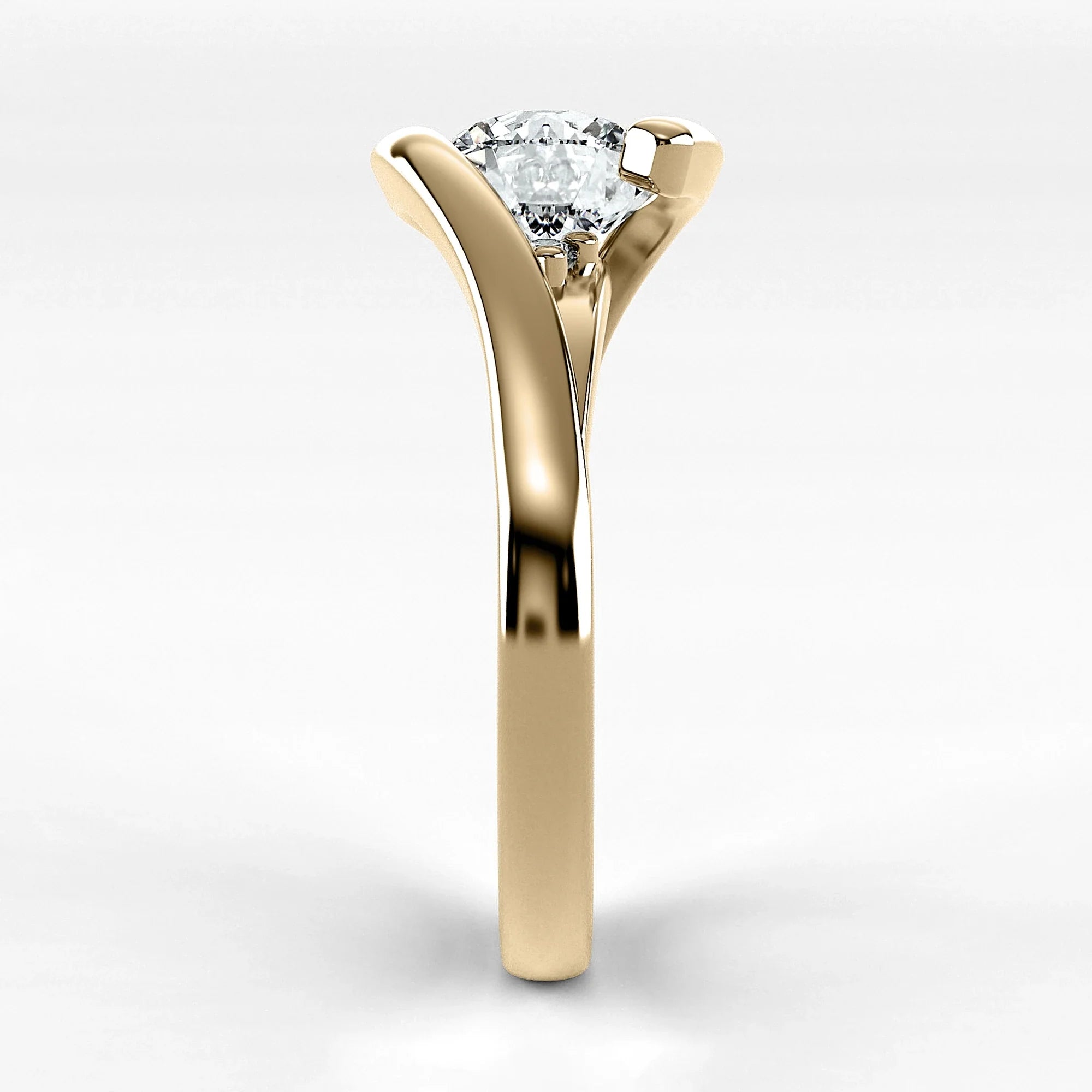 Anillo de Compromiso Giro - Redondo en oro amarillo - vista 2