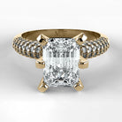 Anillo de Compromiso Corona - Esmeralda en oro amarillo - vista 1