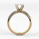 Anillo de Compromiso Corona - Esmeralda en oro amarillo - vista 3