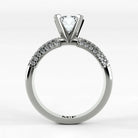 Anillo de Compromiso Corona - Esmeralda en oro blanco - vista 3
