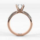 Anillo de Compromiso Corona - Esmeralda en oro rosa - vista 3