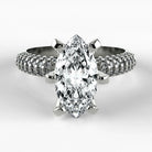 Anillo de Compromiso Corona - Marquesa en oro blanco - vista 1
