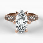 Anillo de Compromiso Corona - Marquesa en oro rosa - vista 1