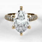 Anillo de Compromiso Corona - Oval en oro amarillo - vista 1