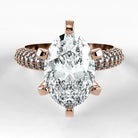 Anillo de Compromiso Corona - Oval en oro rosa - vista 1