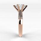 Anillo de Compromiso Corona - Oval en oro rosa - vista 2