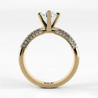 Anillo de Compromiso Corona - Oval en oro amarillo - vista 3